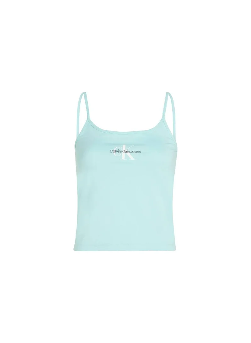 Calvin Klein Jeans Women's Slim Monogram Cami Top -  cotton stretch jersey, Blue