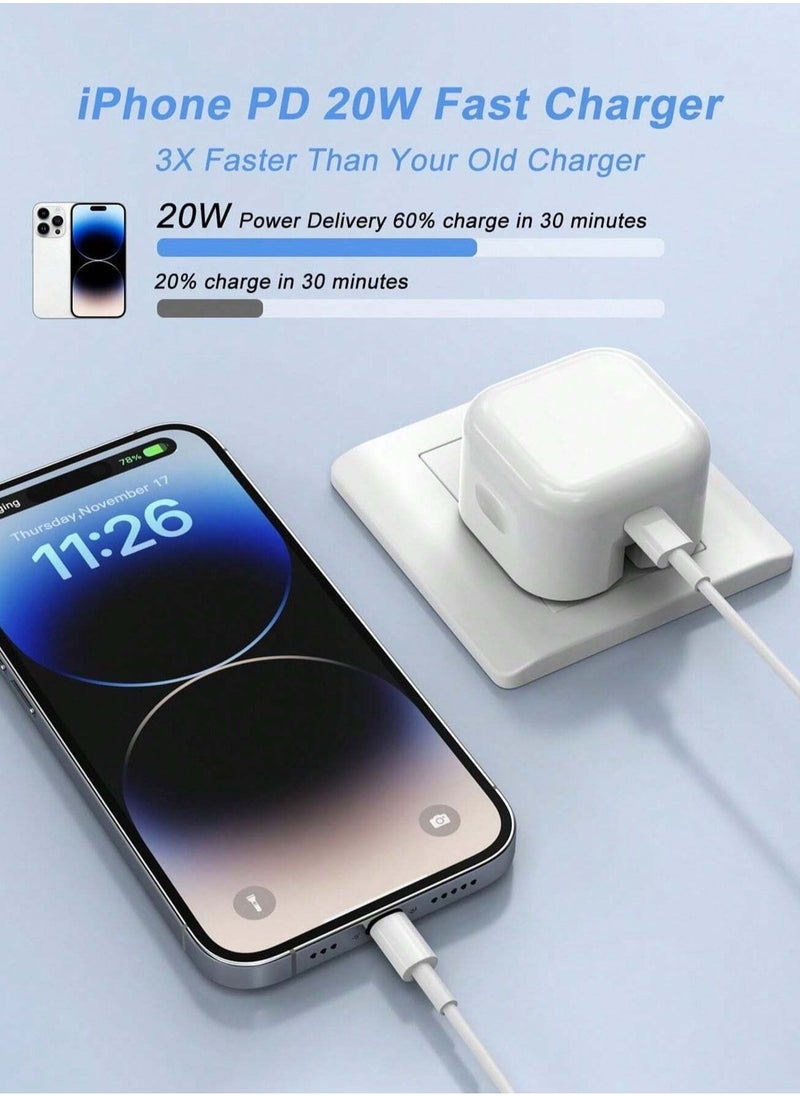PRIMO PLUS - USB-C Power Adapter With Type-C To Lightning Cable 20W White - Image 1