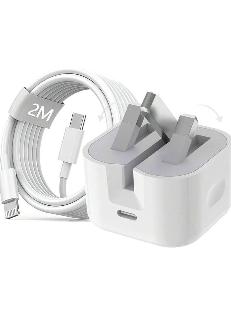 PRIMO PLUS - USB-C Power Adapter With Type-C To Lightning Cable 20W White - Image 1