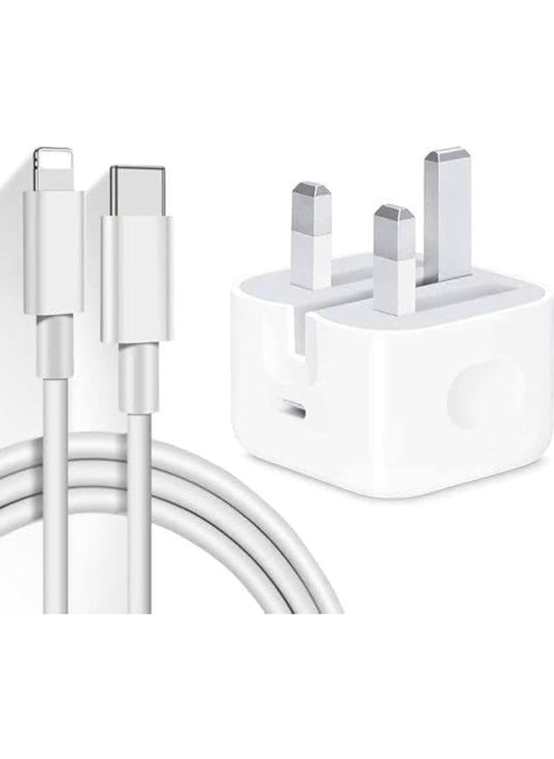 PRIMO PLUS - USB-C Power Adapter With Type-C To Lightning Cable 20W White - Image 1