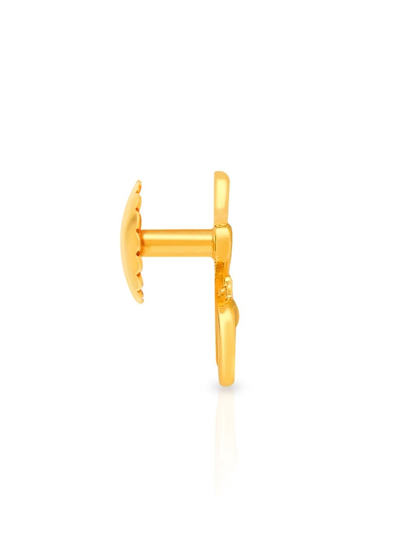 Malabar Gold and Diamonds 22k 916 Purity Gold Studs Earrings for Girls DZER387Y  - Image 2