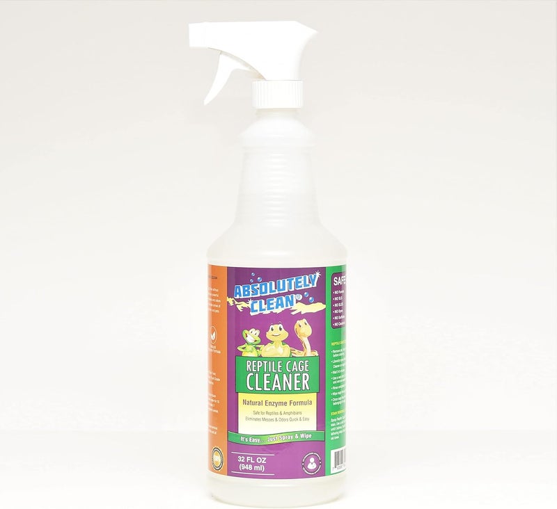 Absolutely Clean Amazing Reptile & Amphibian Terrarium Cleaner and Deodorizer - Just Spray/Wipe - Safely & Easily Removes Reptile & Amphibian Messes - USA Made (32oz Spray Bottle - Save 25%) - Image 1