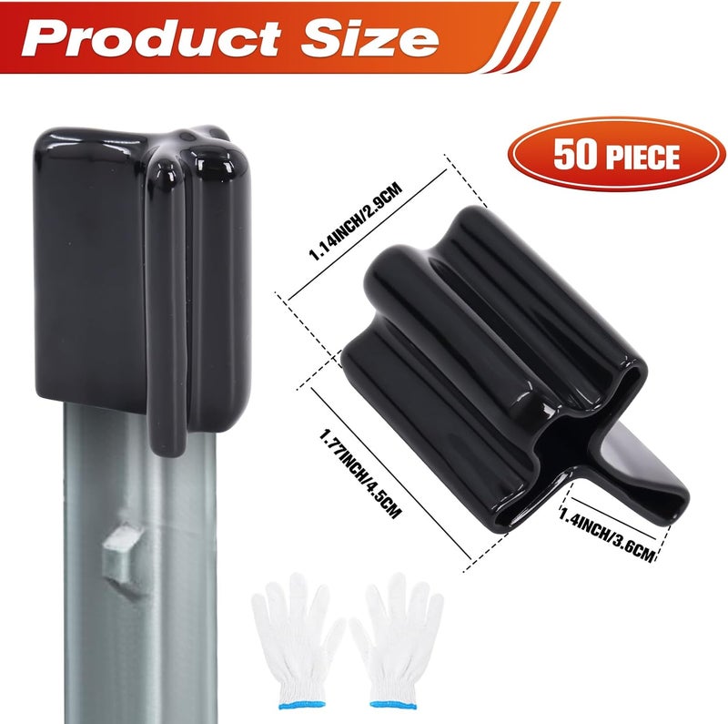 Swess 50 Pcs Safe T Post Caps, Vinyl T Post Topper Safety T-Post Caps, Black - Image 2