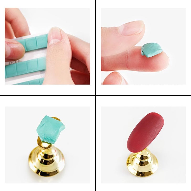 NAILWIND Acrylic Nail Display Stand Tip Holder Magnetic Nail Practice Stand Fingernail DIY Nail Art Stand for False Tip Salon and Home BLACK 1 SET - Image 2