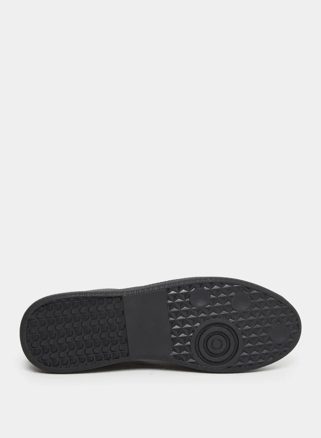 Styli Styli Men Black Cut and Sew Panel Sneakers