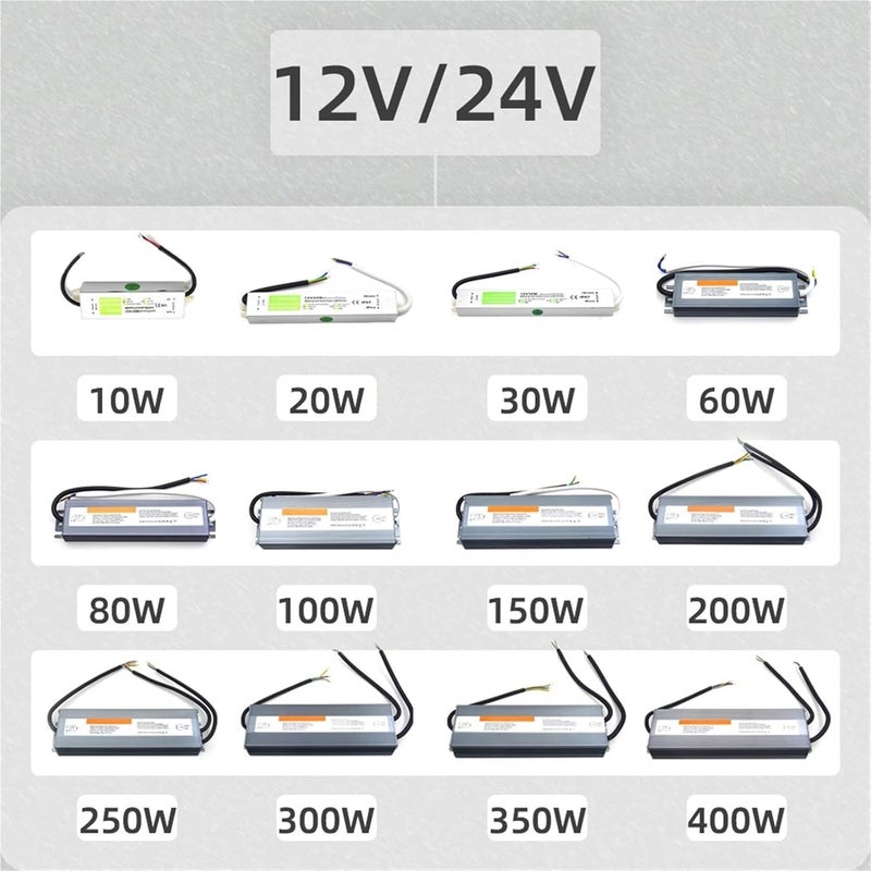 150W Slim IP67 Waterproof Switching Power Supply AC 110 220V to DC 12V 24V Lighting Driver 30W 50W 100W 200W - Image 3