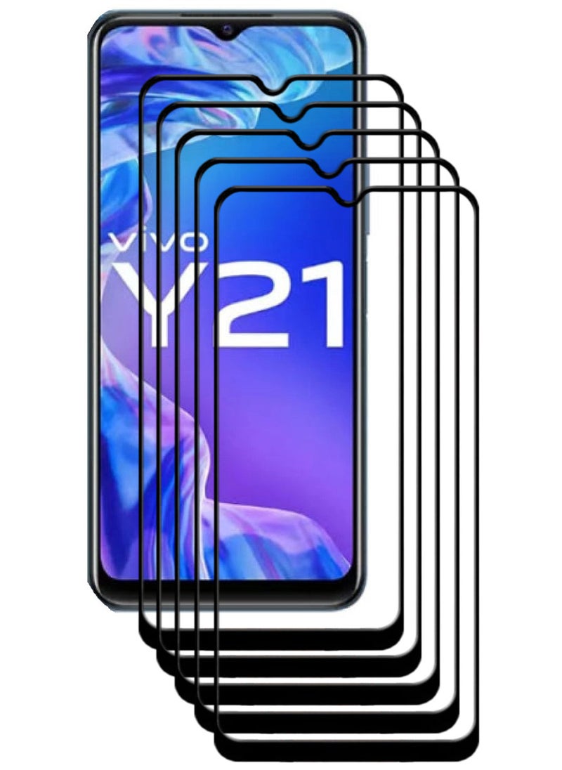 ACLIX 5 Pieces Antistatic ESD Dustproof Premium Quality High Definition Tempered Glass Screen Protector Designed For vivo Y21 - Image 1