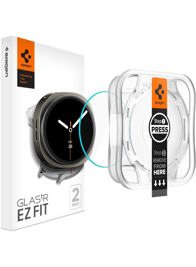 Spigen GLAStR EZ-Fit Samsung Galaxy Watch 8 (40mm) Screen Protector [2 PACK] Tempered Glass with Auto Align Install Kit - Image 1