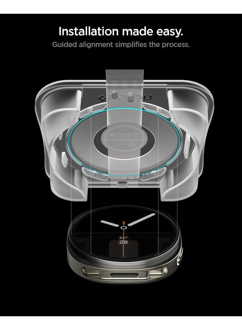 Spigen GLAStR EZ-Fit Samsung Galaxy Watch 8 (40mm) Screen Protector [2 PACK] Tempered Glass with Auto Align Install Kit - Image 5