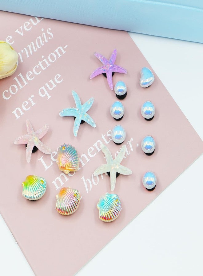 QTKJ 15 Pcs Charms for Bogg Bag, Starfish, Shells and Pearls for Bogg Bag Accessories, Compatible with Women Rubber Beach Bag Tote Handbag Decoration - Image 4