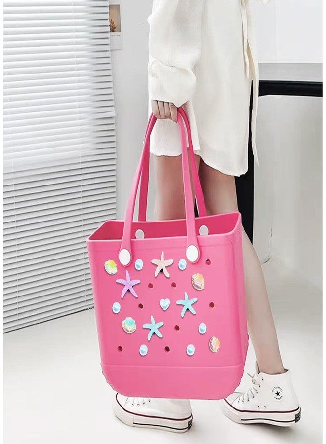 QTKJ 15 Pcs Charms for Bogg Bag, Starfish, Shells and Pearls for Bogg Bag Accessories, Compatible with Women Rubber Beach Bag Tote Handbag Decoration - Image 5