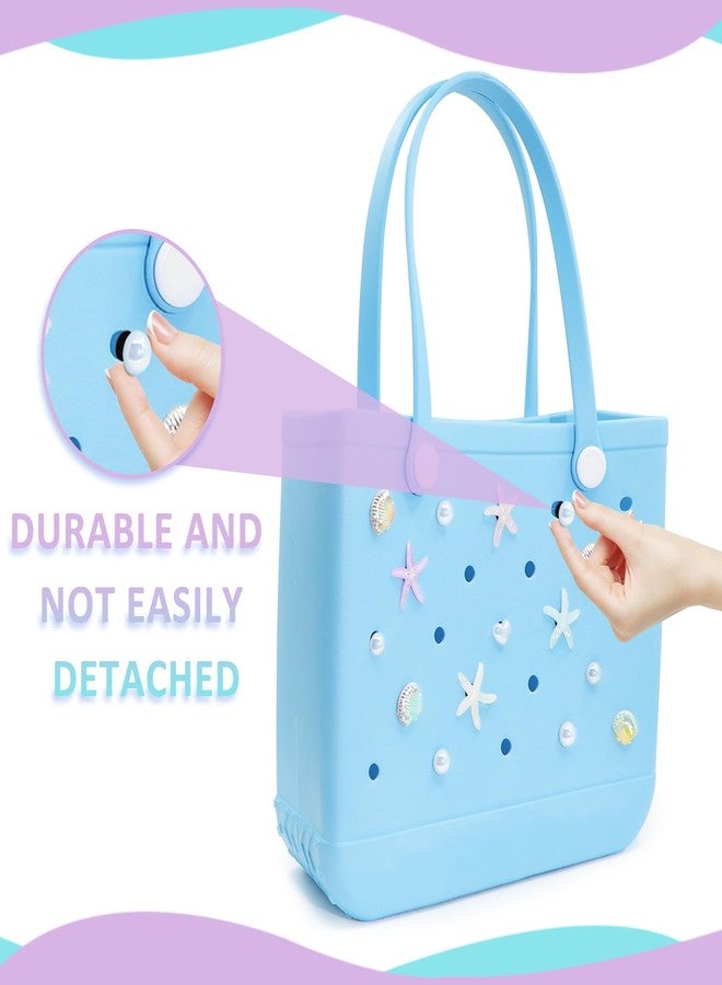 QTKJ 15 Pcs Charms for Bogg Bag, Starfish, Shells and Pearls for Bogg Bag Accessories, Compatible with Women Rubber Beach Bag Tote Handbag Decoration - Image 3