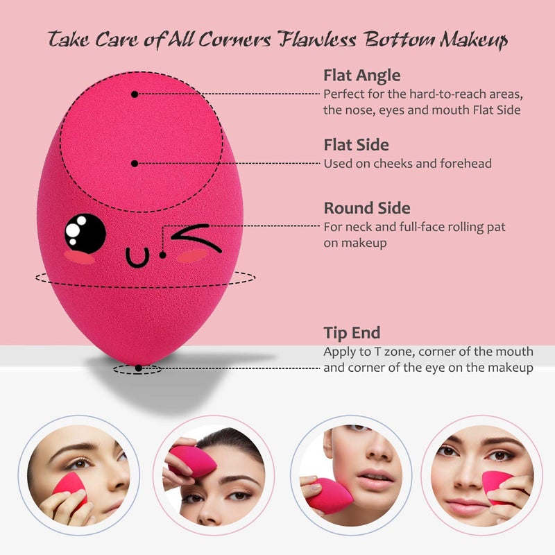 Fennec Mart Makeup Sponges 3Pack Blender Beauty Foundation Blending Sponge Professional Beauty Makeup Set Multi Colour And Multi Shape - Image 2