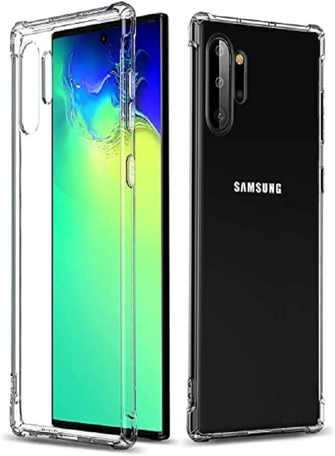 Samsung Galaxy Note 10 Plus Hybrid Armor Shockproof Clear Back Cover Case with TPU Bumper Edge - Image 1