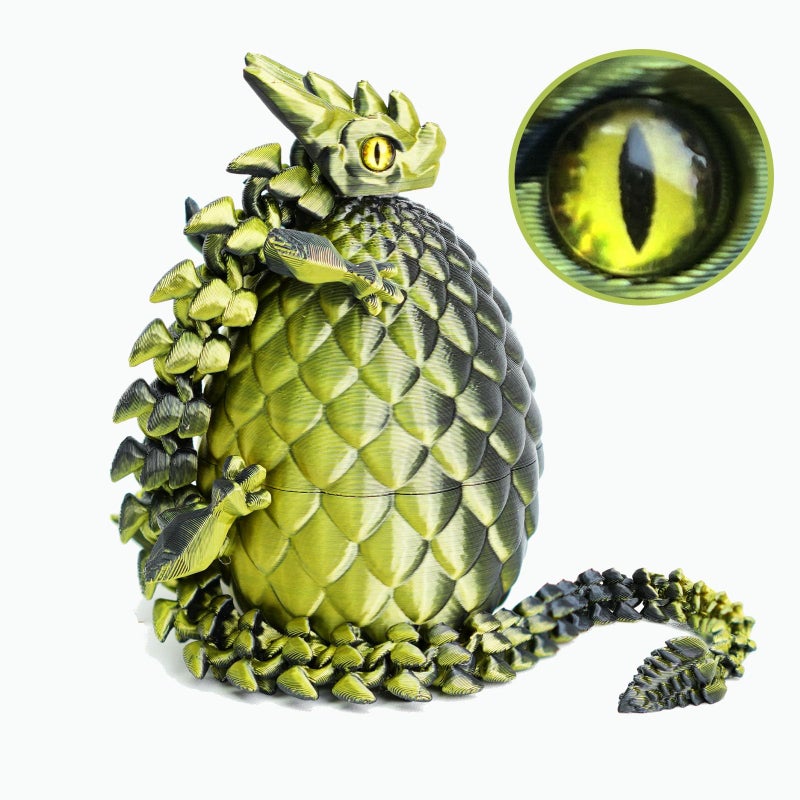 UXBSTM 3D Printed Dragon Eggs with Dragon Inside Easter Basket Essentials Stuffers Mystery Crystal Dragon Easter Egg Fillers Toys Articulated Fidget 3D Printed Animals Surprise Gift - Image 3