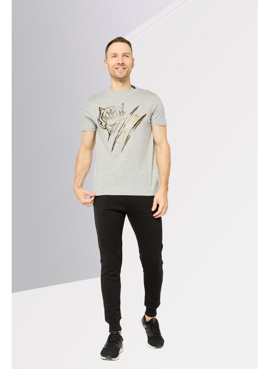 Plein Sport - Men Sportswear Fit Short Sleeve Outdoor T-Shirt, Grey - Image 1
