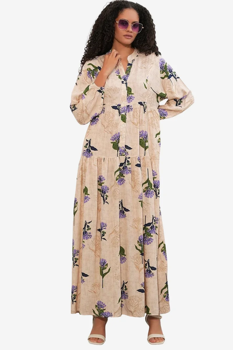 Big Dart BDART Patterned V-Neck Maxi Dress