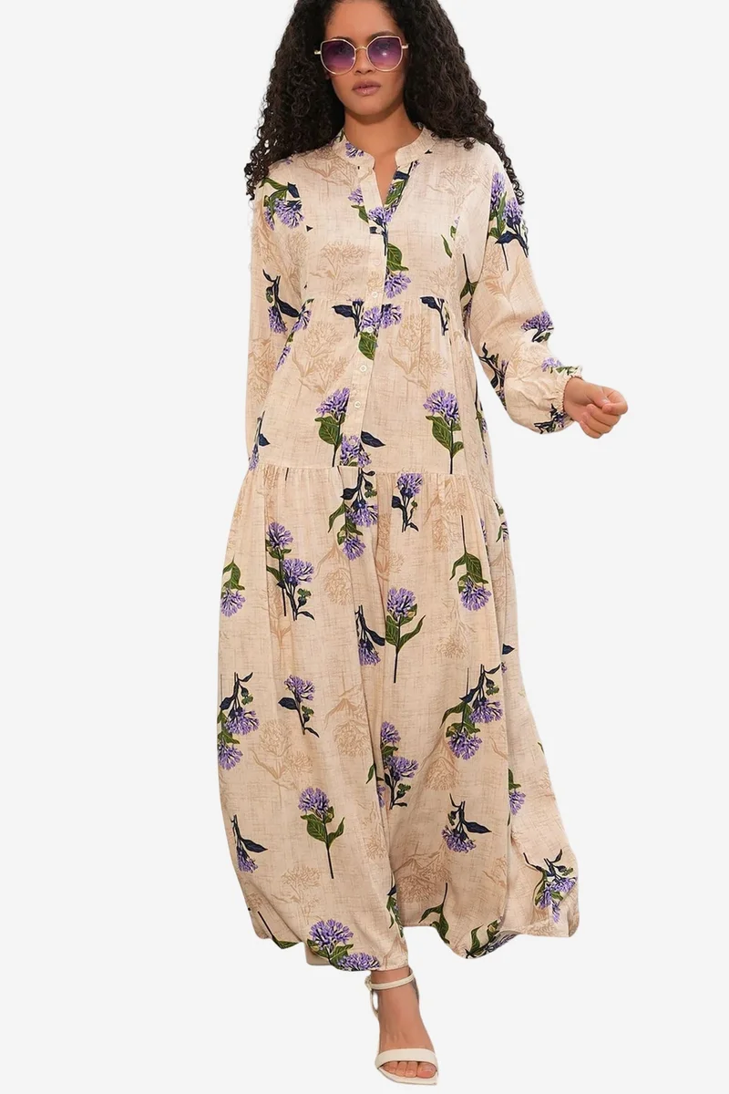 Big Dart BDART Patterned V-Neck Maxi Dress