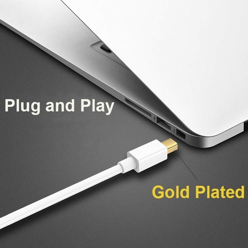 Hexabyte Mini DisplayPort (Mini DP) to HDMI Cable 1.5 Meter – Gold Plated, Thunderbolt Compatible for iMac, MacBook Pro, MacBook Air, PC, HDTV – White - Image 2