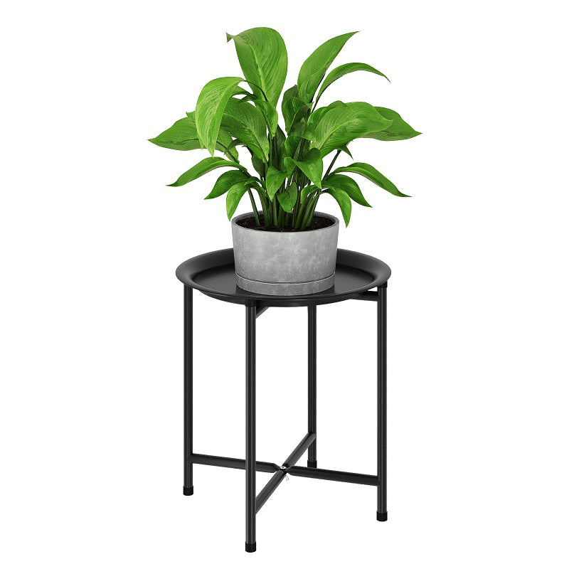 Bamworld Plant Stand Indoor Tall Plant Table for Large Plants Outdoor Plant Stool Metal Plant Holder for Patio Garden Balcony Living Room Black - Image 1