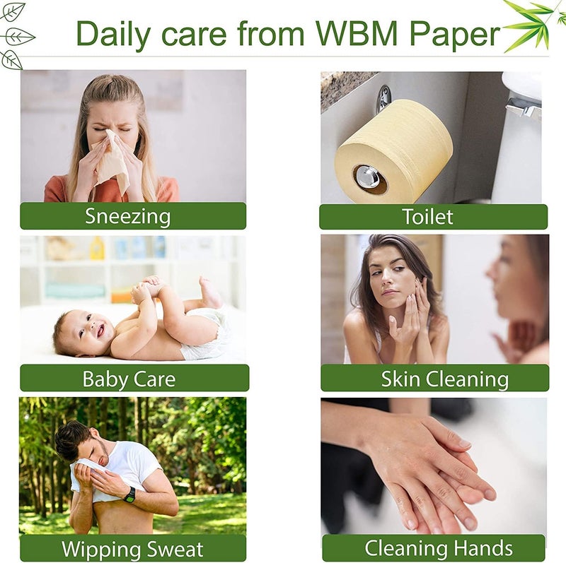 WBM Care Bamboo Paper Towels Strong  Flexible 3Ply Designed for Sensitive Skin TreeFree AllNatural  Healthy Bath Toilet Tissues 200 Sheets 20 Rolls - Image 5