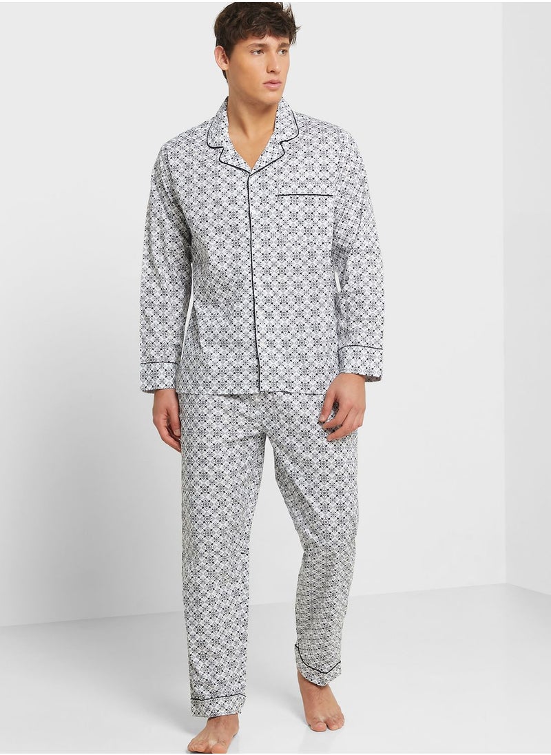 Robert Wood - Geo Print Pyjama Set - Image 1