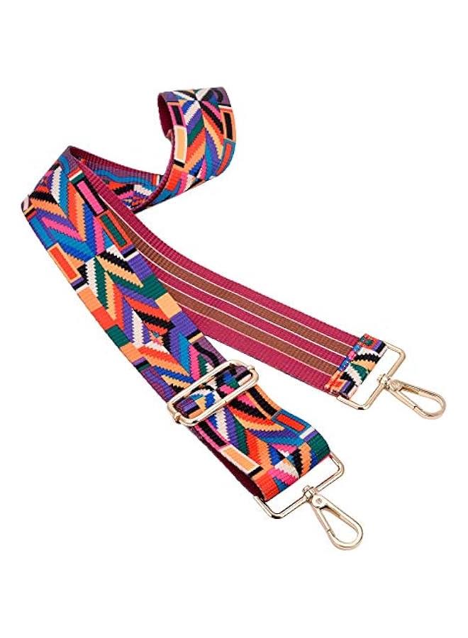Wide Shoulder Strap Adjustable Replacement Belt Crossbody Canvas Bag Handbag (wide:1.97(5CM) Colorful stripes)  - Image 2