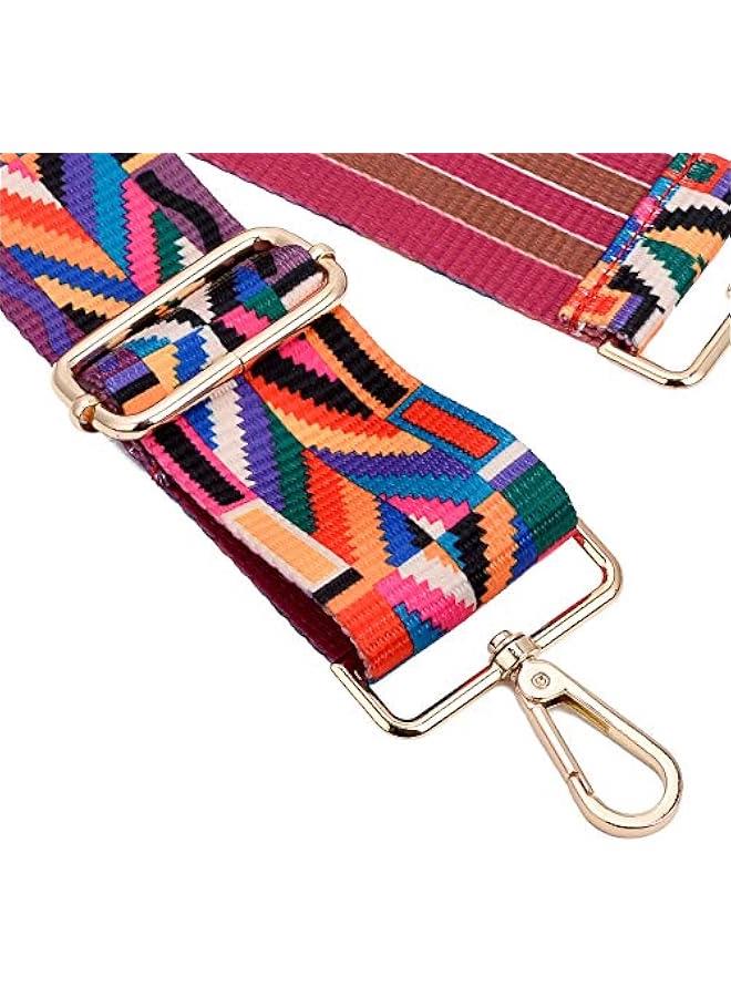Wide Shoulder Strap Adjustable Replacement Belt Crossbody Canvas Bag Handbag (wide:1.97(5CM) Colorful stripes)  - Image 3