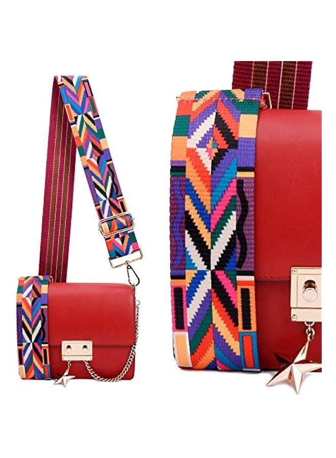 Wide Shoulder Strap Adjustable Replacement Belt Crossbody Canvas Bag Handbag (wide:1.97(5CM) Colorful stripes)  - Image 4