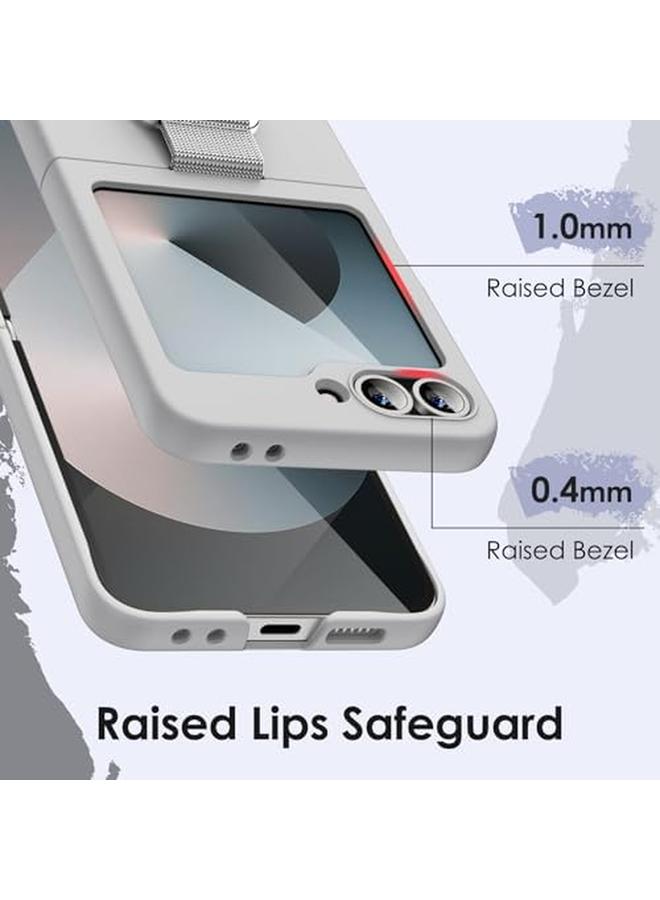 جي تيك حافظة لهاتف سامسونج جالكسي زد فليب 6 2024 مع حلقة صلبة رفيعة مضادة للصدمات ومضادة للخدش وغطاء حماية للهاتف باللون الرمادي - Image 5