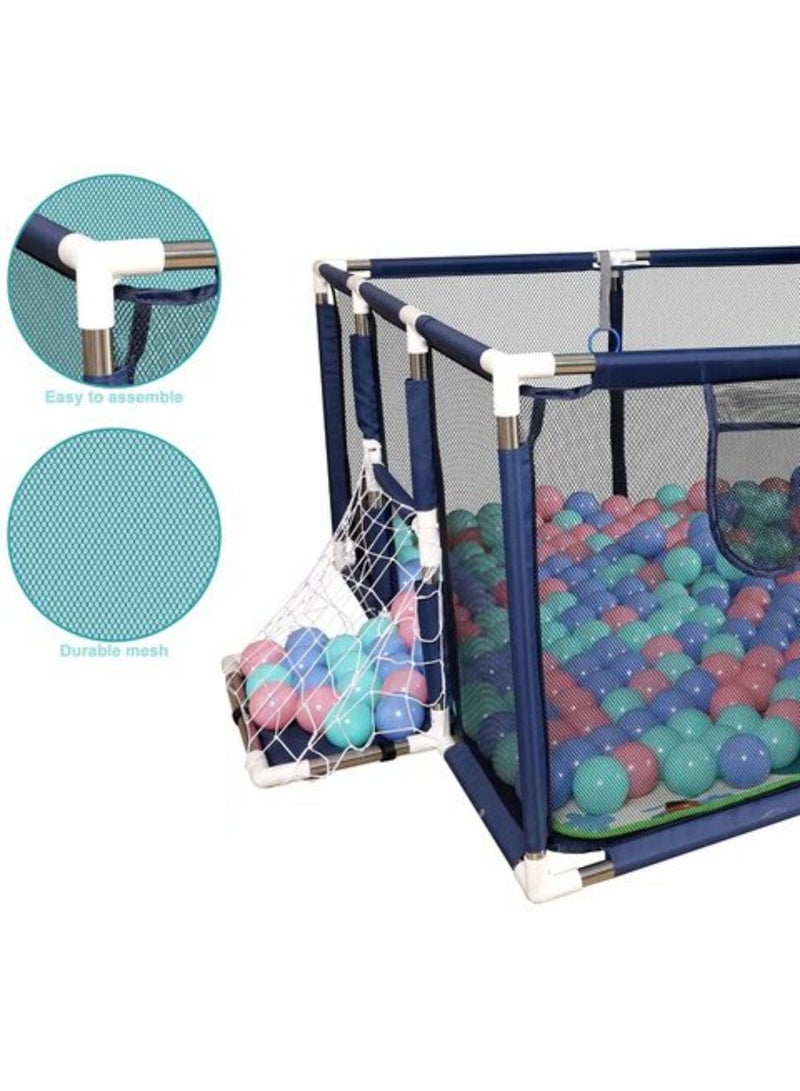MAAS Large and Portable Safe Playground for Children and Babies Suitable for Indoor and Outdoor Use Fun Activities with Foldable Basketball Hoop 180X120X60 CM  - Image 5