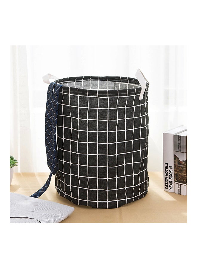 Foldable Fabric Laundry Basket Black/White 41 x 41 x 35cm 