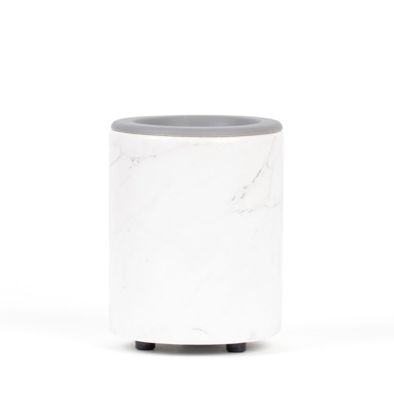 Happy Wax Happy Wax Mini Mod Warmer for Scented Wax  Small Tabletop Wax Melt Warmer with Timer for Scented Wax Melts  Electric Ceramic Wax Melter with Removable No Mess Silicone Wax Dish Marble