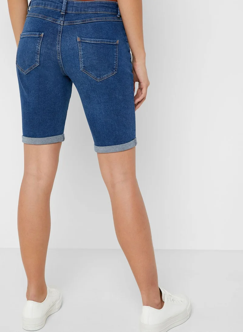 DOROTHY PERKINS Roll Hem Denim Shorts
