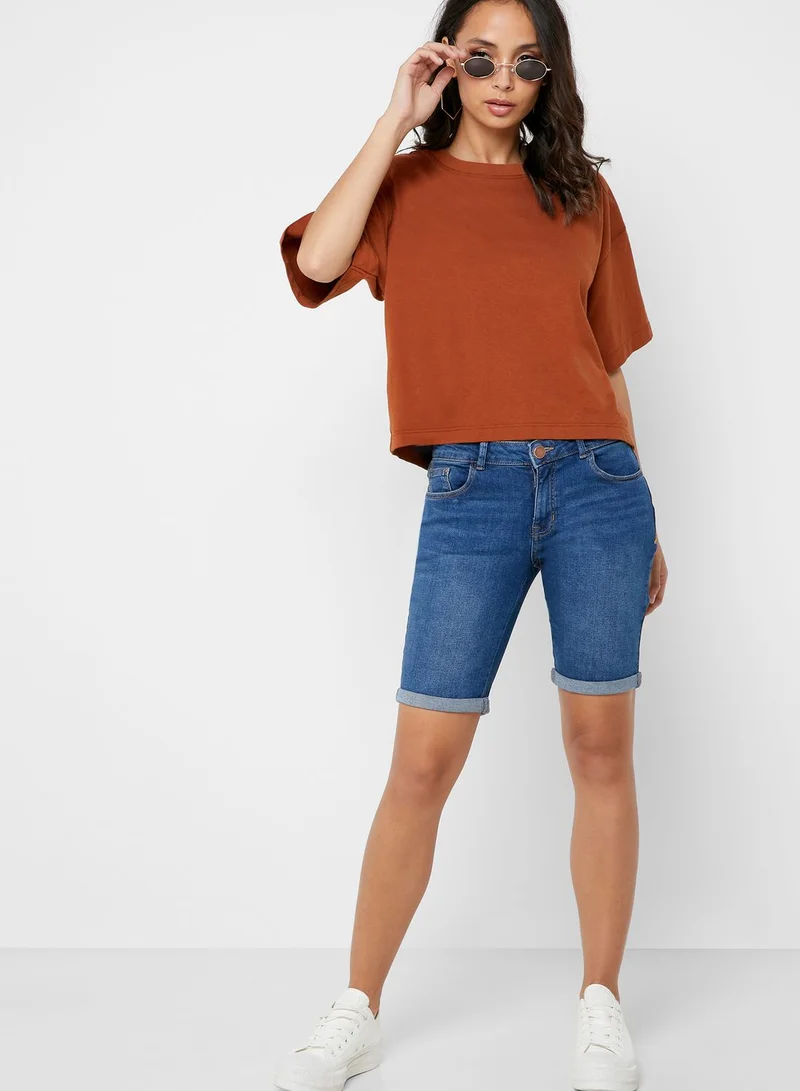DOROTHY PERKINS Roll Hem Denim Shorts
