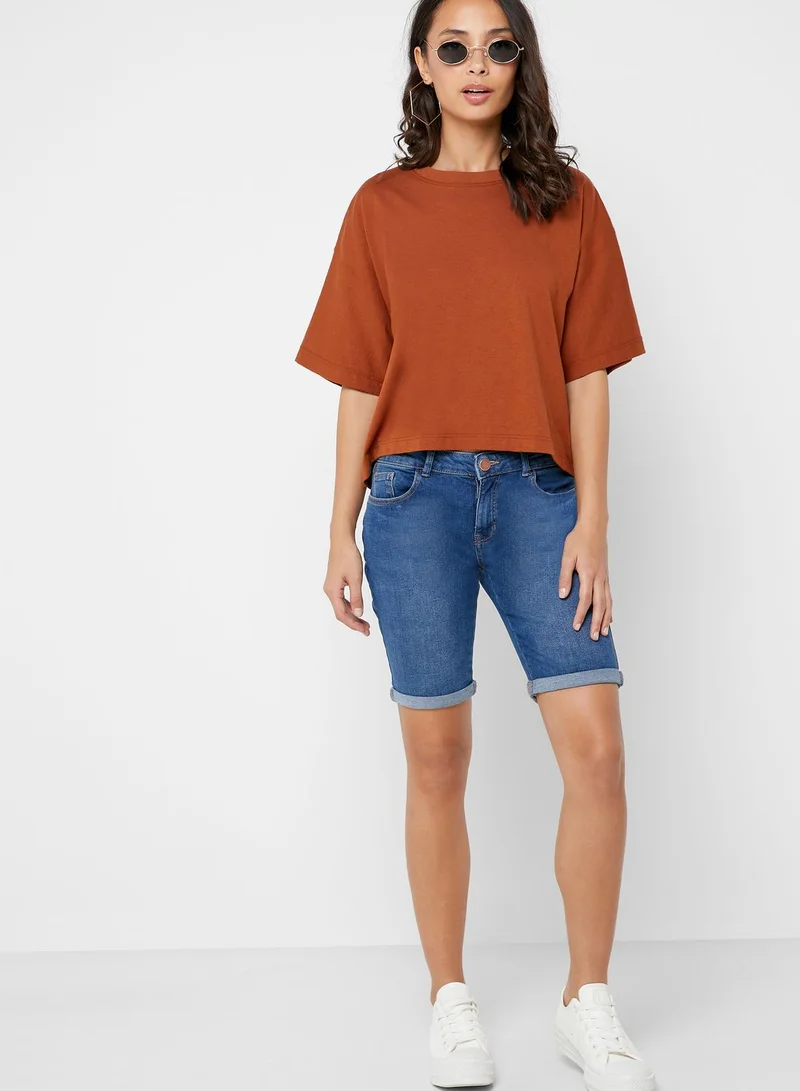 DOROTHY PERKINS Roll Hem Denim Shorts