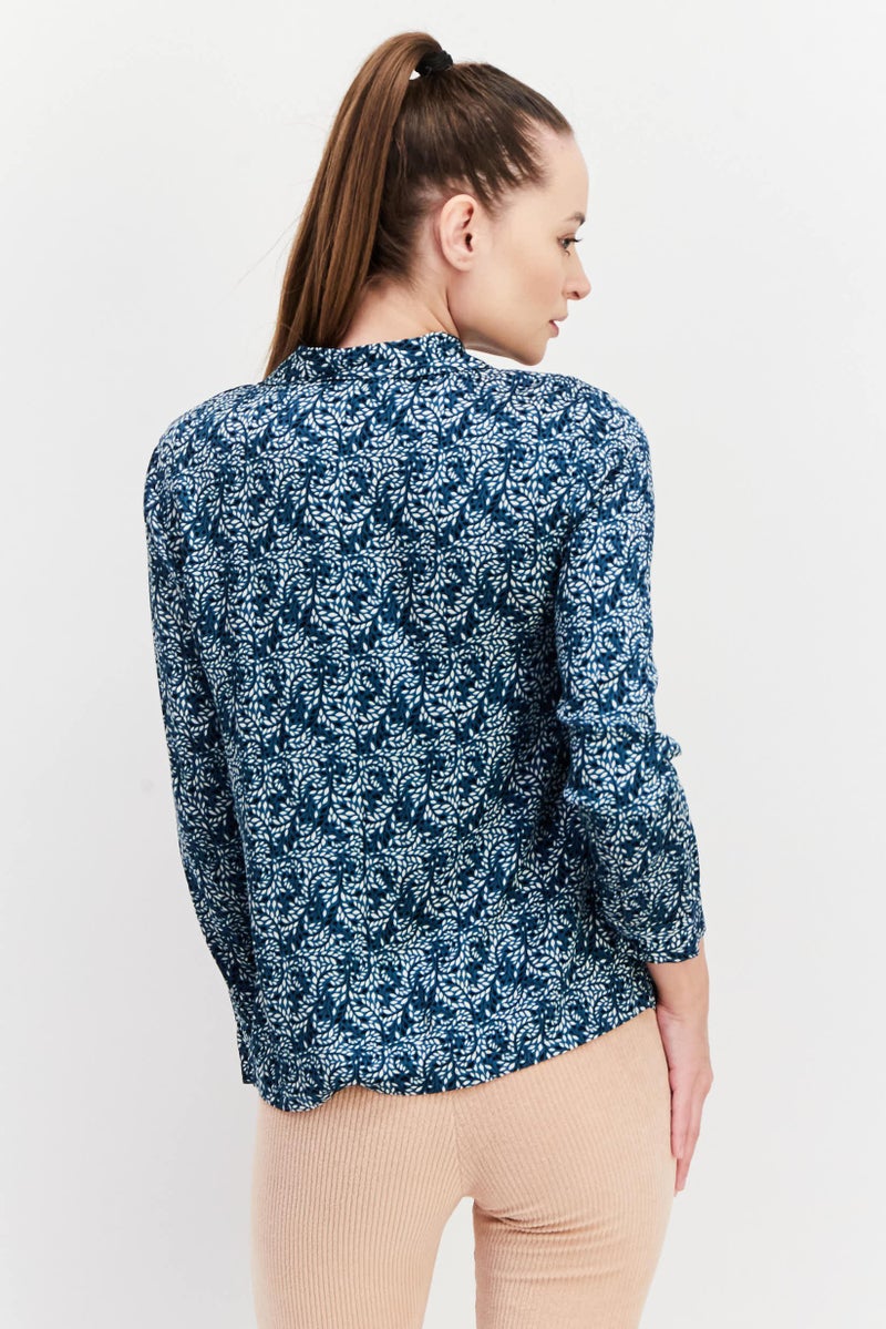 Etam Women Allover Print Long Sleeve Pajama Top, Multicolor - Image 3
