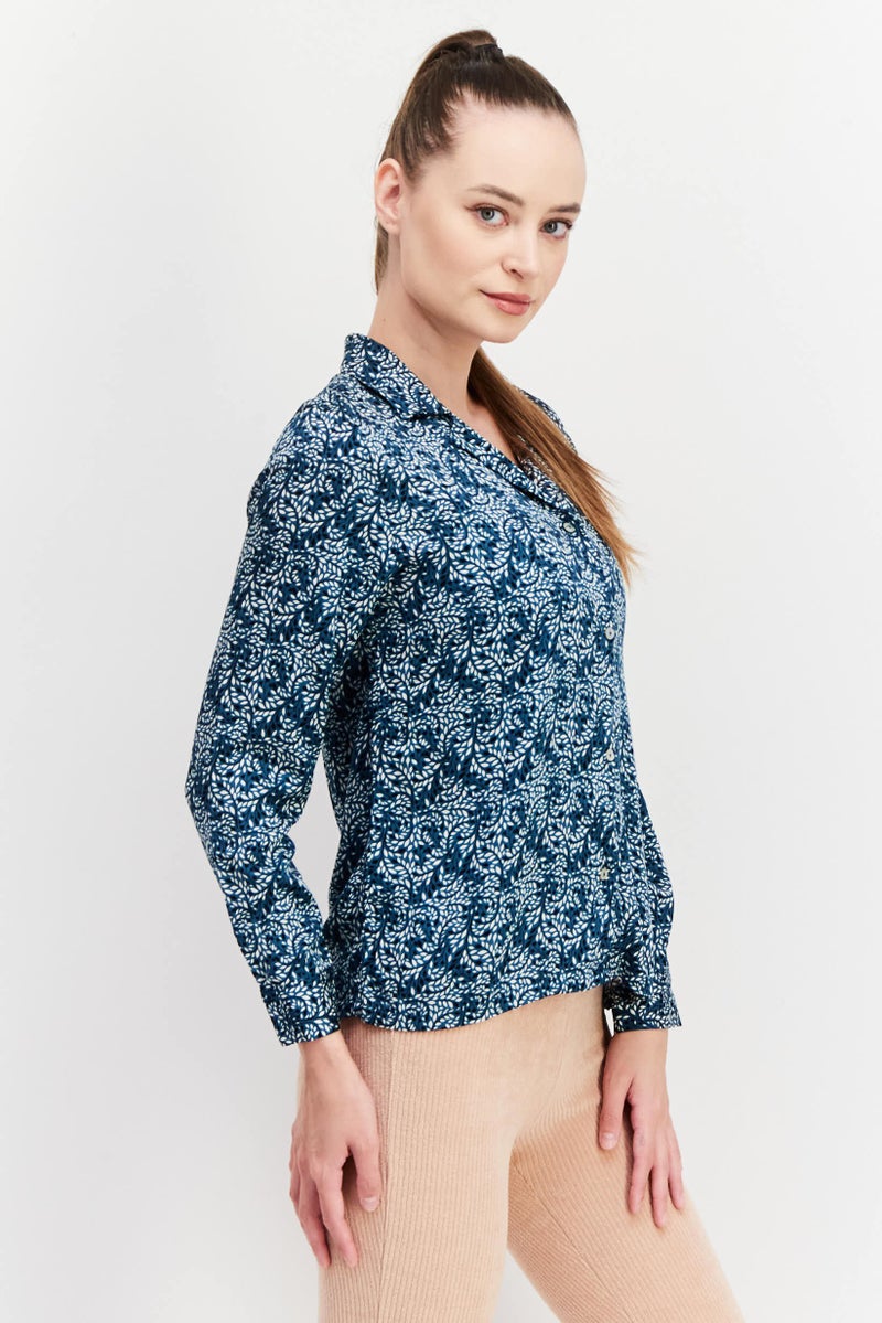 Etam Women Allover Print Long Sleeve Pajama Top, Multicolor - Image 4