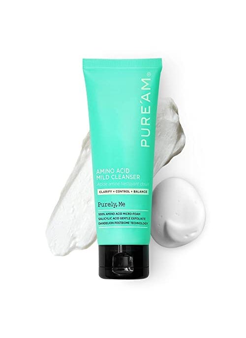 PURE'AM PUREAM  Gentle Face Wash with Amino Acids Salicylic Acid  405 Floz 120ml  Korean Face Cleanser  Clarifying Foaming Deep Pore Cleaning pH Balancing Oil Control  Authentic Korean Skin Care 
