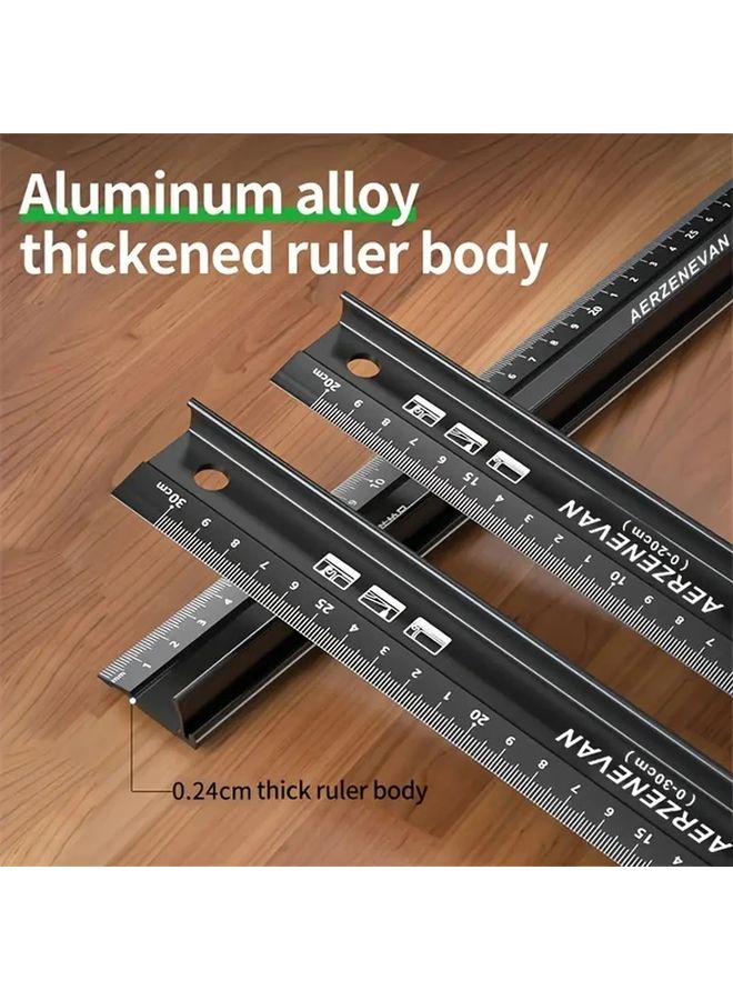 مجموعة مساطر ألمنيوم صناعية 7 بوصة 87 مقاومة للقطع بمقبض مانع للانزلاق أداة دقيقة - Image 2