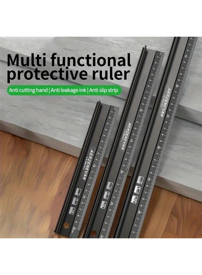 مجموعة مساطر ألمنيوم صناعية 7 بوصة 87 مقاومة للقطع بمقبض مانع للانزلاق أداة دقيقة - Image 4