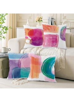 FASHION HOME مجموعة من 4 أغطية وسائد مزخرفة لديكور غرفة المعيشة والحديقة الخارجية  - Image 2