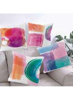 FASHION HOME مجموعة من 4 أغطية وسائد مزخرفة لديكور غرفة المعيشة والحديقة الخارجية  - Image 3