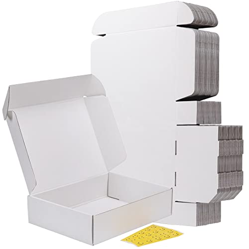 RLAVBL 12x9x3 Shipping Boxes Set of 20, White Corrugated Cardboard Box for Packing, Mailing, Business - Image 1
