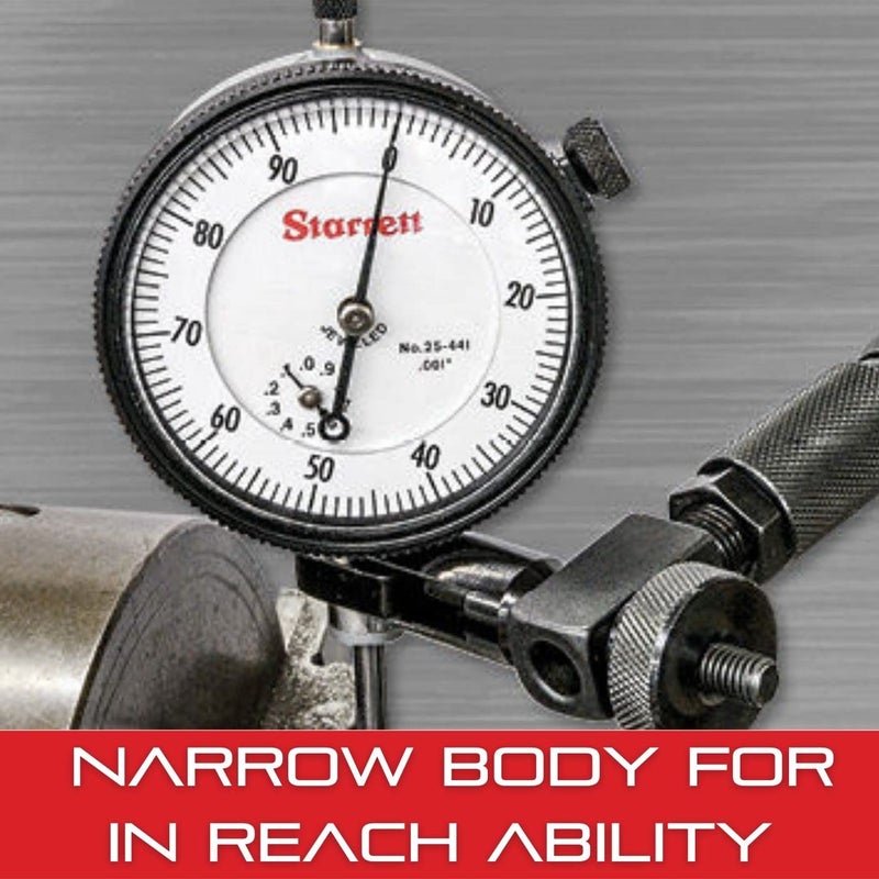 Starrett Dial Test Indicator with Dovetail Mount Two Dovetail Clamps Swivel Post Holder and Case  1916 White Diameter 030 Range 0150 Dial Reading 0005 Graduation  3909AC - Image 5