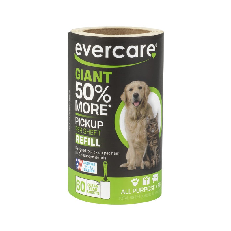 Evercare Giant Extreme Stick Lint Roll Refills, 60 Count (Pack of 1) - Image 1