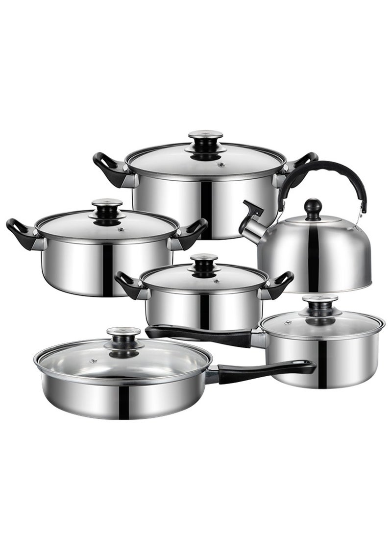 Sharpdo 12-Piece Stainless Steel Cookware Set Non-Stick Cookware Cookware  - Image 1
