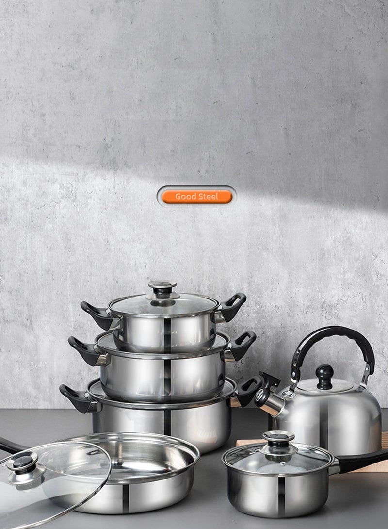 Sharpdo 12-Piece Stainless Steel Cookware Set Non-Stick Cookware Cookware  - Image 2