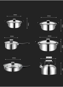 Sharpdo 6-Piece Stainless Steel Cookware Set Non-Stick Cookware Cookware  - Image 5