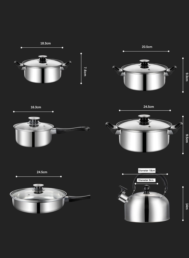 Sharpdo 12-Piece Stainless Steel Cookware Set Non-Stick Cookware Cookware  - Image 5